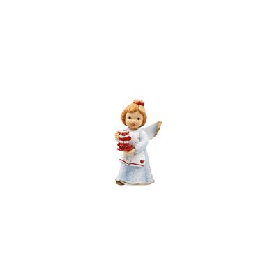 Engelfigur GOEBEL "Zum Tee", blau (bunt), B:6cm H:5cm T:10,5cm, Dekofiguren, Engelfigur