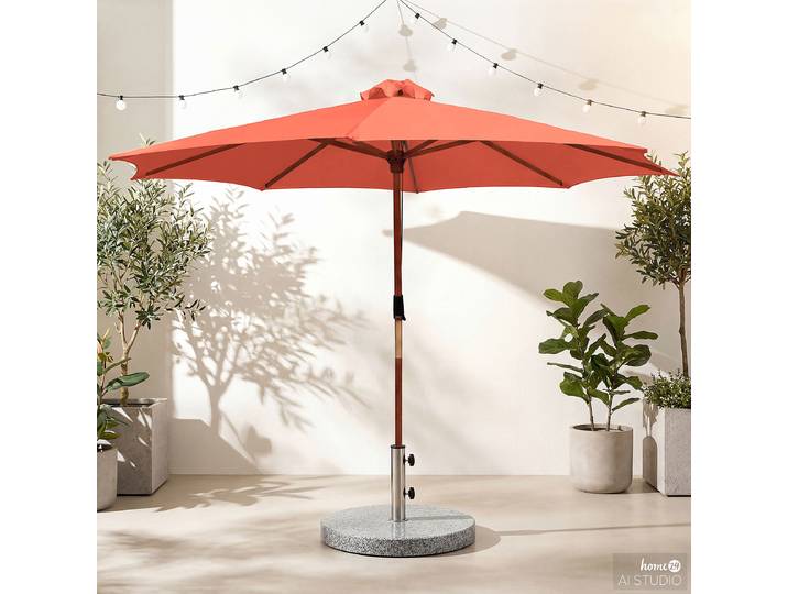 Parasol Sombrilla 250 x 250 x 250cm Terre cuite
