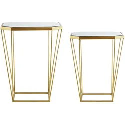 BEISTELLTISCH 2er-Set Achteckig Gold Sierra