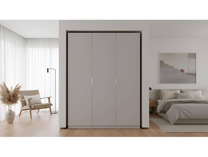 Armoire grise sur mesure Mélaminé premium Gris Bord contre­plaqué
