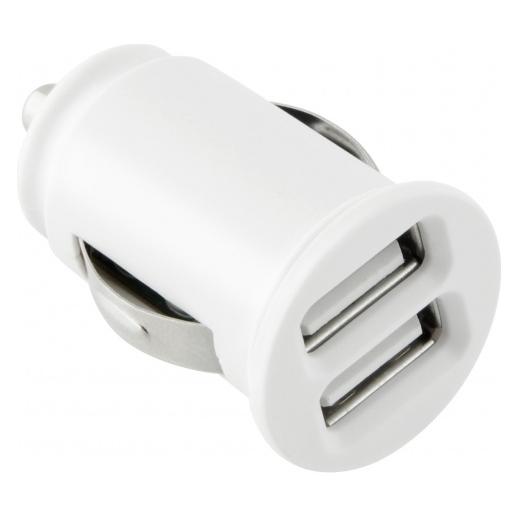 Toti Dual USB Car Charger with micro usb cable (White) (105MICRO-WHT)