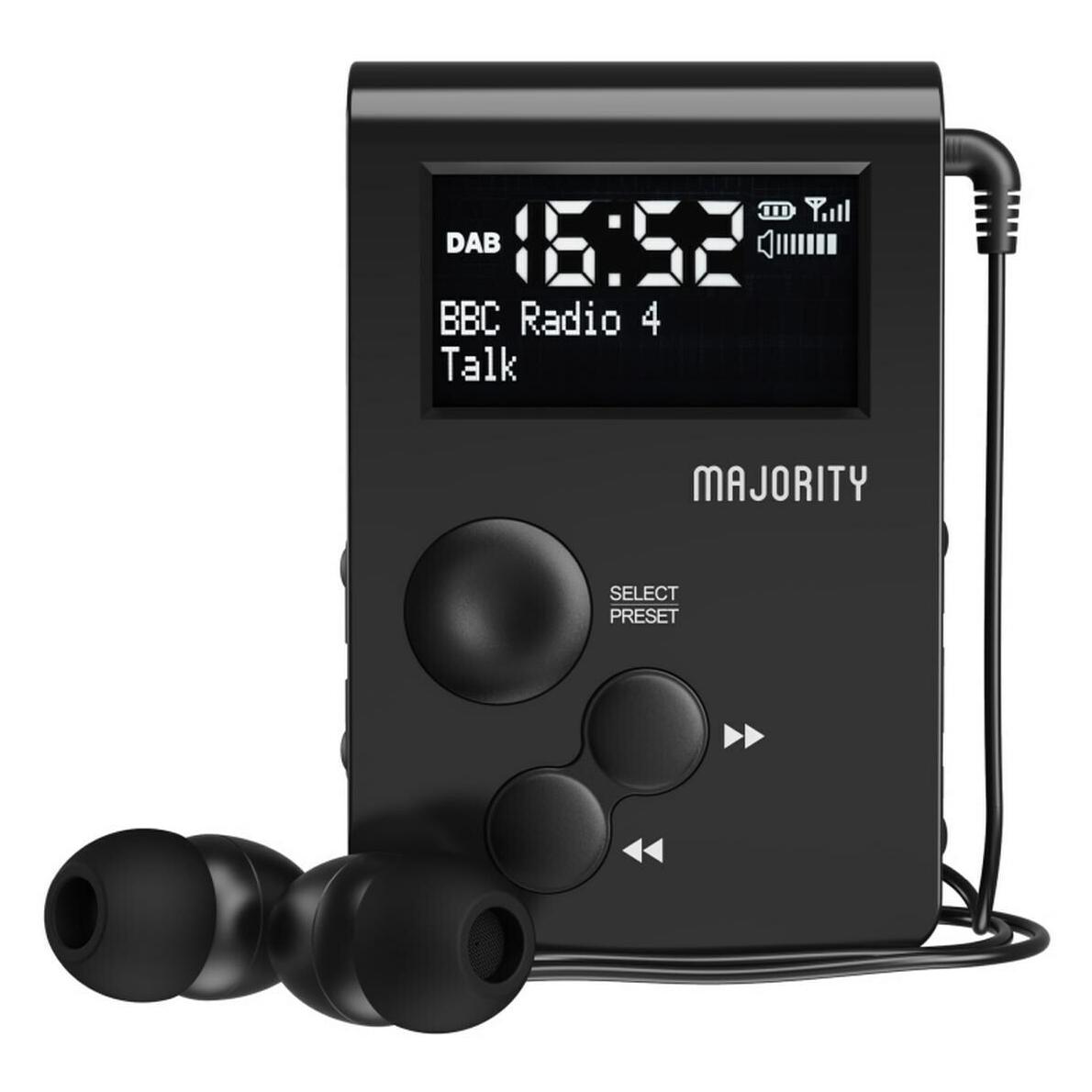 Majority Tragbares Digital-Radio (DAB+, FM, Radio Frequency (RF)) (PEGO-DAB-BLK)