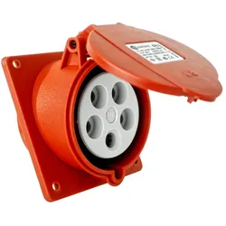 Einbausteckdose CEE Kraftstrom Steckdose schräg 400V 32A 5P 83x90 mm VDE TP Electric 3107-309-1600