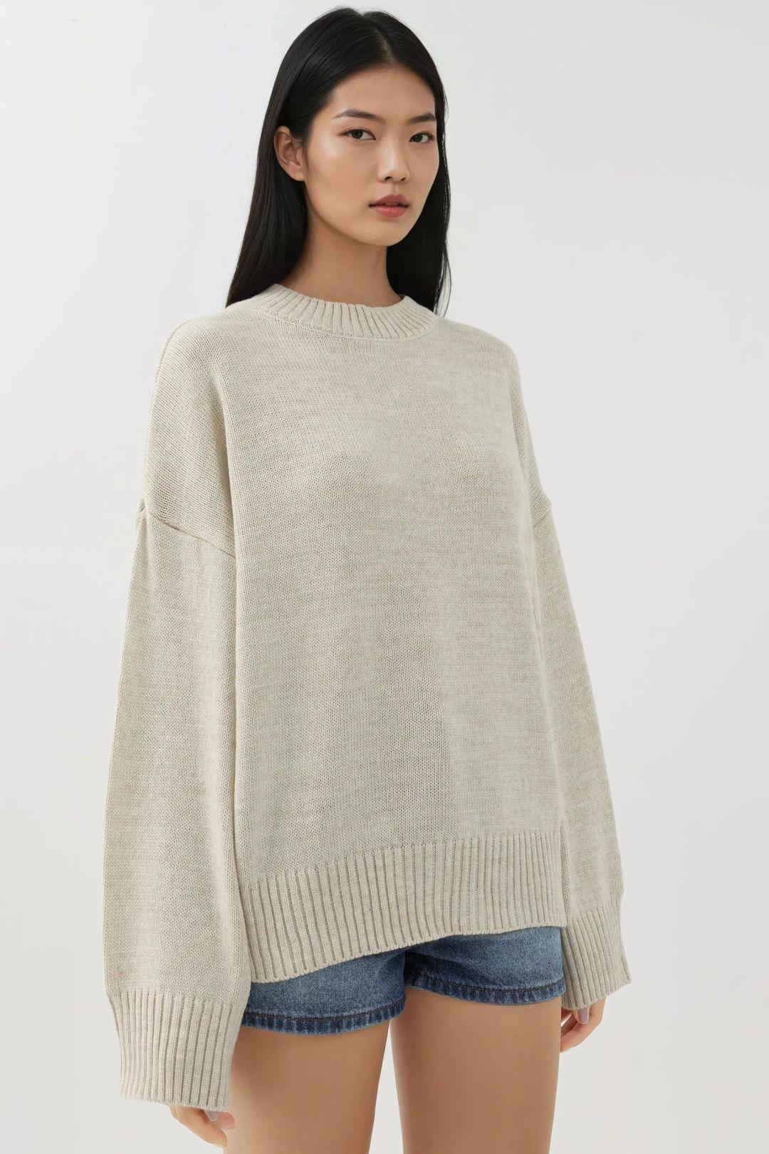 Rundhals Gemütlicher Pullover