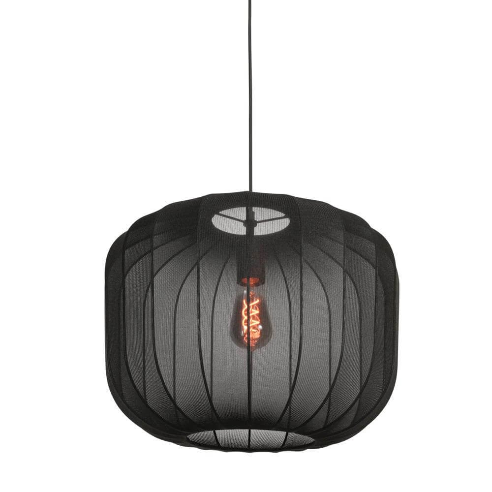 Steinhauer Bohemian hanglamp Sable zwart met textiel Ø 45 cm