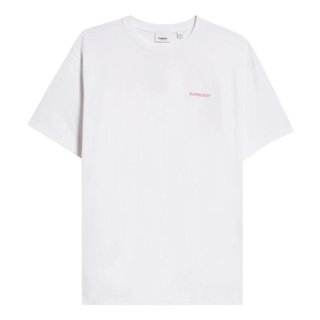Weißes T-shirt Mit Burberry-logo Auf Der Rückseite