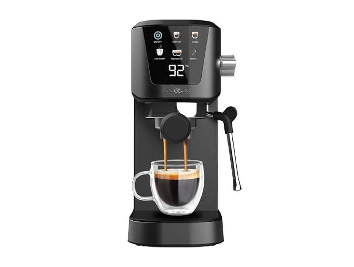 Cecotec Espressomaschine Cafelizzia Touch, 1350 W, 1 L Wassertank 20-bar-Pumpe, Touchscreen, Thermoblock, Dampfdüse für Milchschaum und Heißwasser, abnehmbare Tropfschale und Schutzsysteme