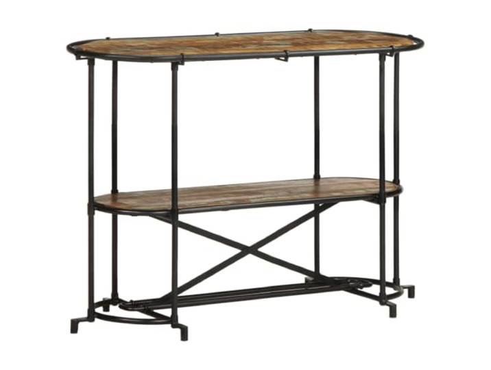 GPWERSDF Konsolentisch 110x42x76 cm Altholz Massiv Eisengestell, 2 Ablagen, Industrie Design, Stabil, Flurtisch für Deko