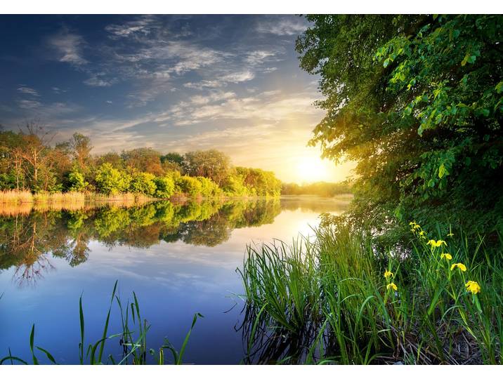 Fototapete PAPERMOON River at the Sunset , bunt, B:2m L:1,49m, Vlies, Tapeten, Fototapete