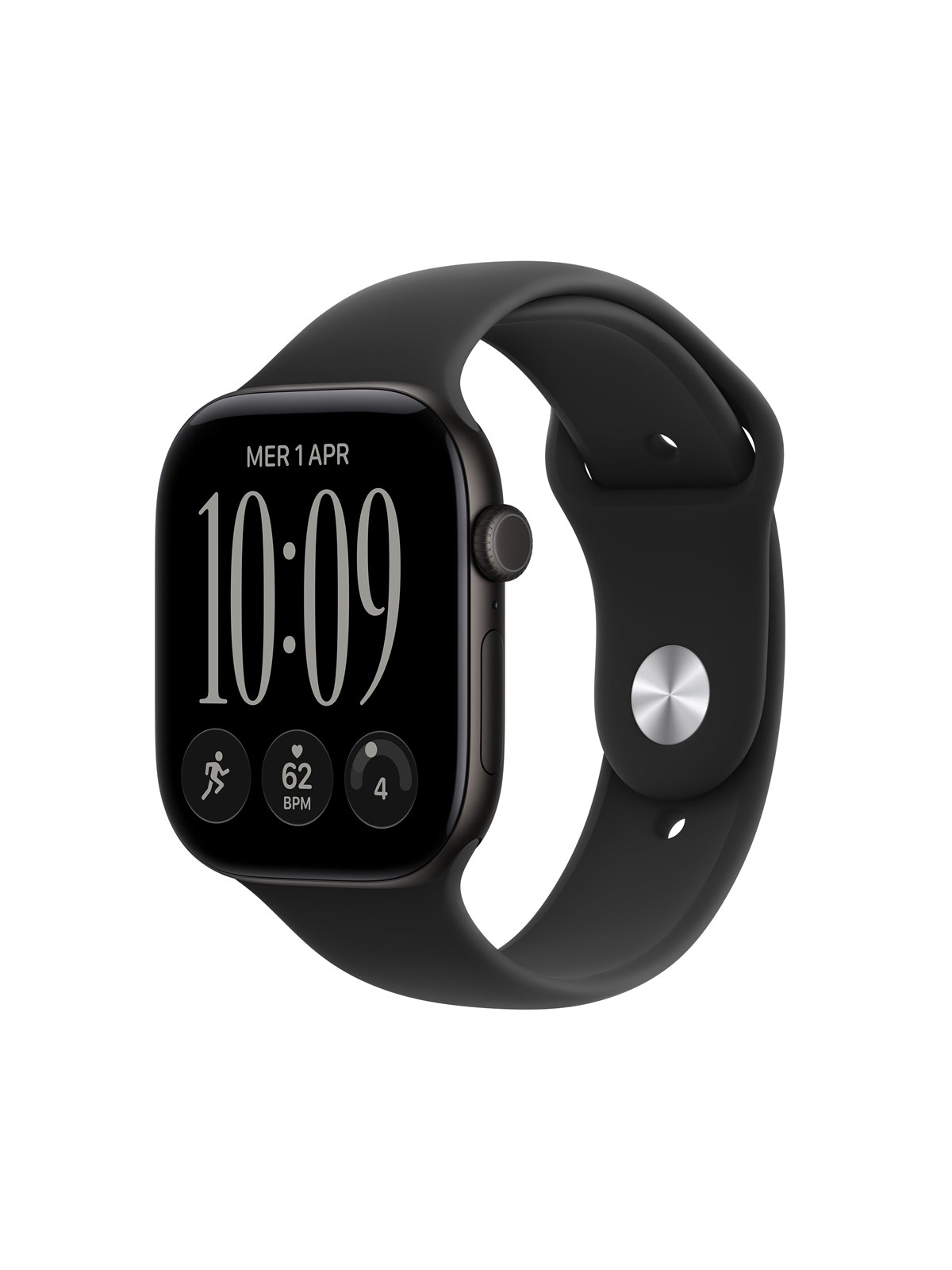 Apple Watch Series 12 GPS 46mm Black Aluminium Case with Black Sport Band - M/L