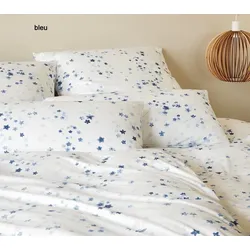 Elegante Mako-Jersey Bettwäsche Pretty - 135x200 cm + 40x80 cm	bleu