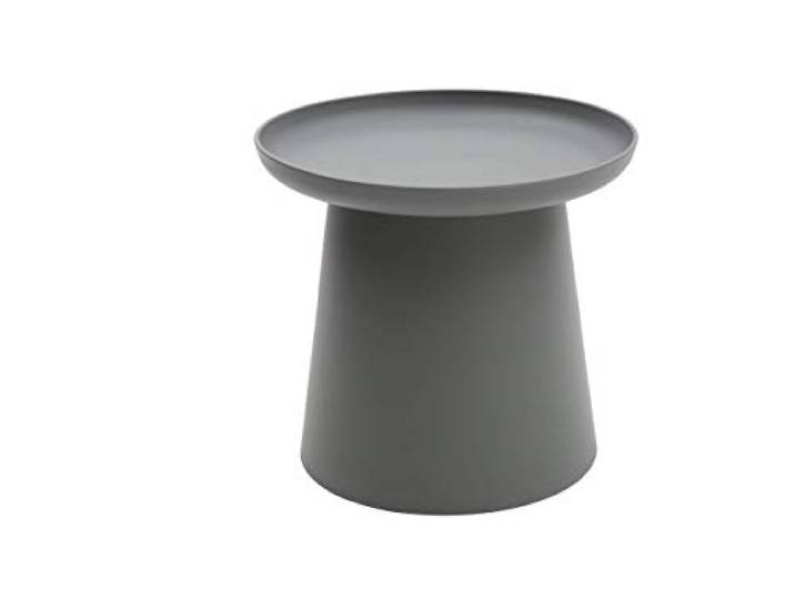 KONTE.Design Beistelltisch Ibiza rund aus Polypropylen, Grau, 50 x 50 x 46 cm
