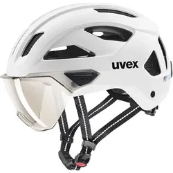 UVEX Herren Helm stride visor, Größe 53 in Weiß Weiß