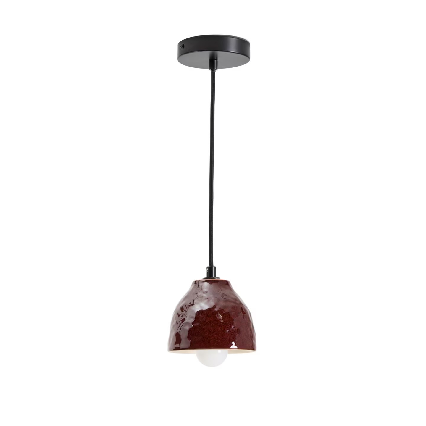 Kave Home Hanglamp Drava Keramiek - Donkerrood