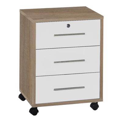 moebel-dich-auf Rollcontainer TABOR in Eiche Sonoma / weiß matt, 1 Schubkasten abschließbar, (BxHxT) 44,1x57,6x40 cm