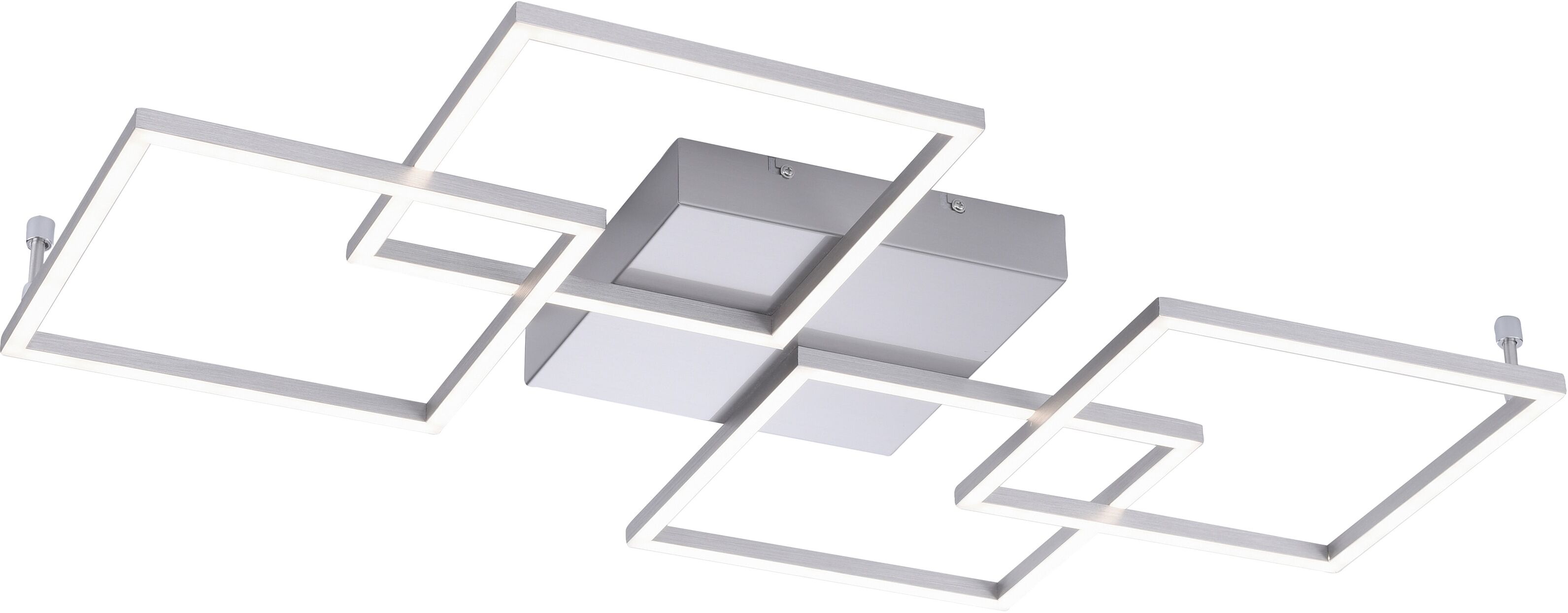 PAUL NEUHAUS LED Deckenleuchte "Inigo", grau (stahlgrau), 4, H: 6,5cm, 1 Stk., Leuchten, Stufenlos dimmbar über vorhandenen Wandschalter, LED Deckenleuchte