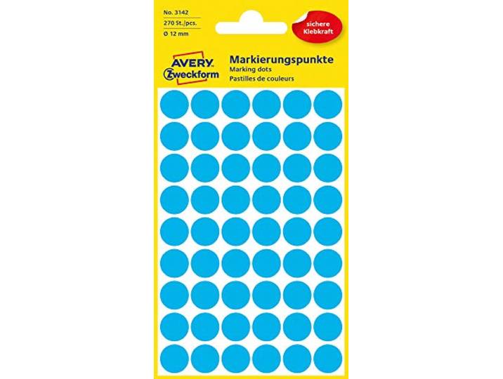AVERY Zweckform zelfklevende markeringspunten formaat Ø 12 mm Single 270 Stuk blauw