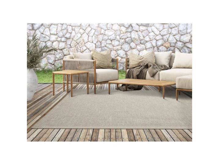 Tapis de Salon/Terrasse - The Carpet - Ottawa - Beige/Gris - 160x220 cm - Résistant UV