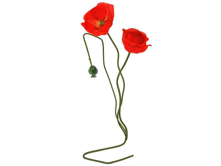 Mohnblumen, H 73cm, rot