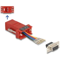Delock D-Sub 9 Pin Buchse zu RJ12 Buchse Montagesatz rot