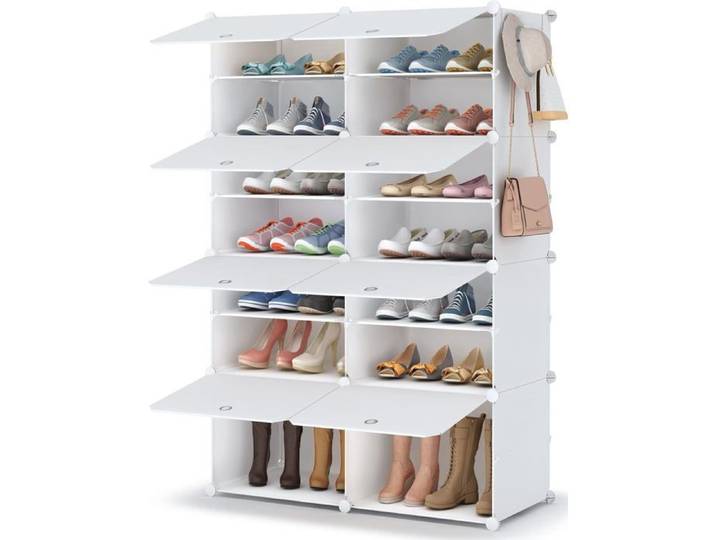 Meuble Chaussure 7 Niveaux Rangement Chaussure 28 Paires Etagere Chaussure Armoire A Chaussures Avec Porte Pour Entrée Salon Chambre
