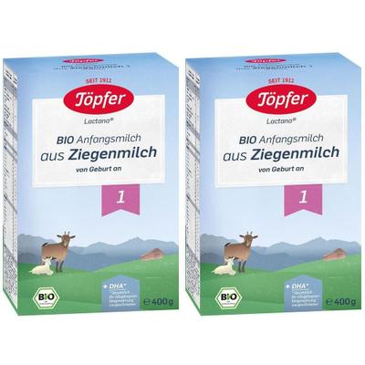 Töpfer Bio Anfangsnahrung auf Ziegenmilchbasis 1 2x 2x400 g Pulver
