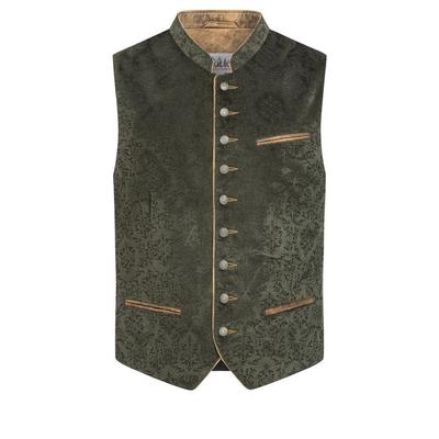 Trachtenweste NÜBLER "Trachtenweste Kilian", Herren, Gr. 52, grün (oliv), Obermaterial: 100% Polyester PES. 100% Polyester PES., Westen