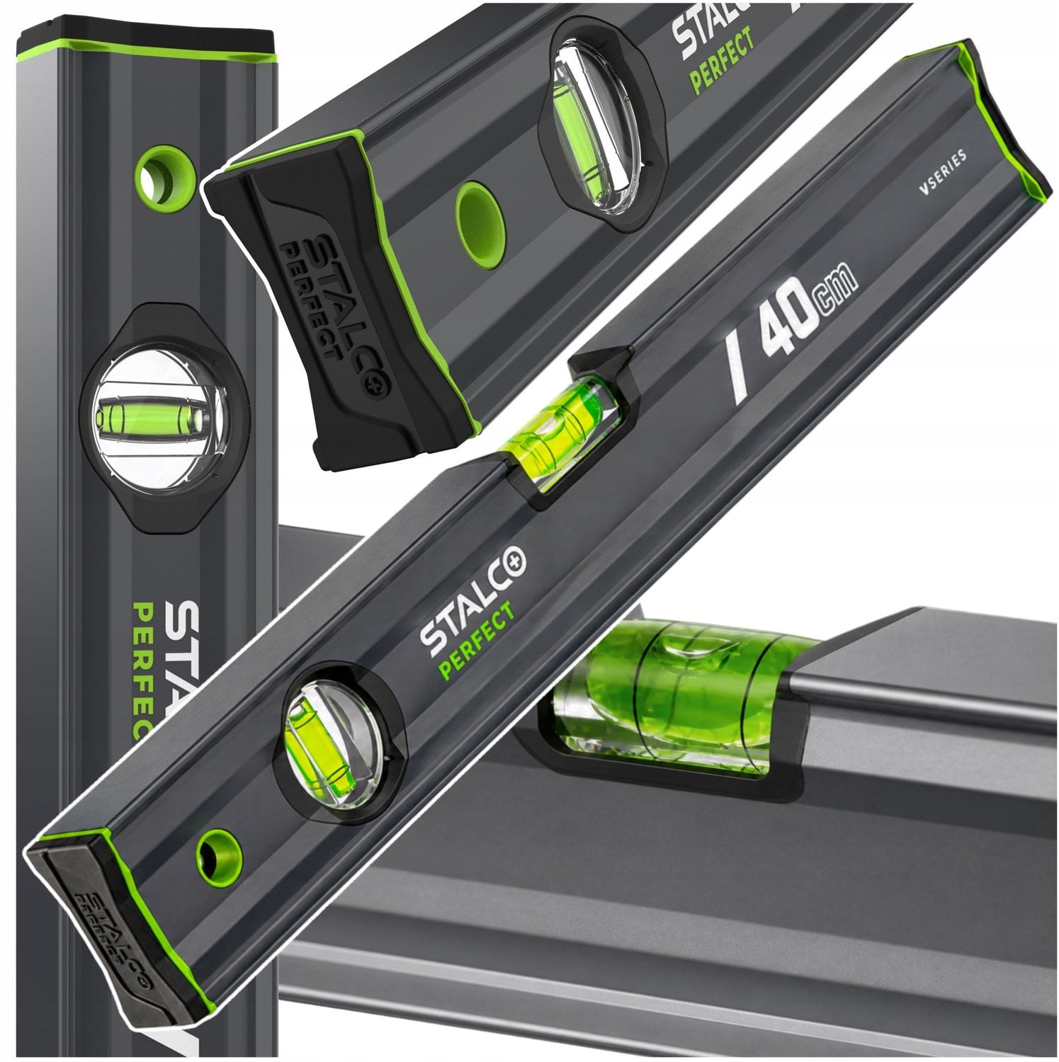 Stalco V-series S010265511 Aluminium Waterpas 40cm Antraciet