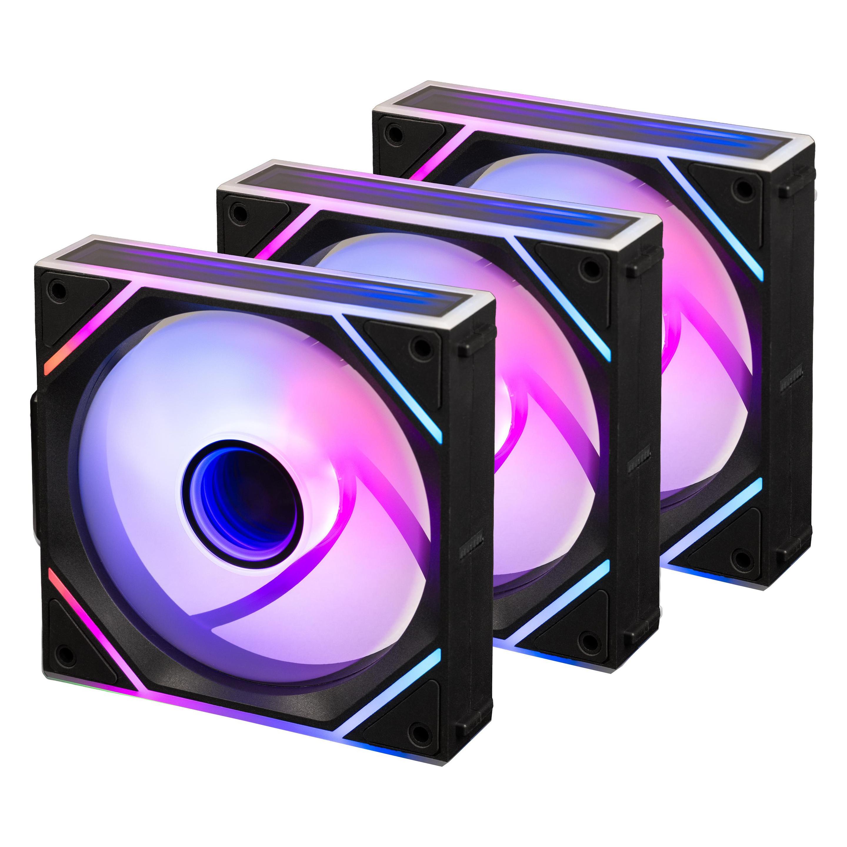 Blackstorm Luna MAG-INF ARGB PWM Reverse Fan Set (120 mm, 3x) (LUNA-MAGINF-120MM-BL-3PAC)