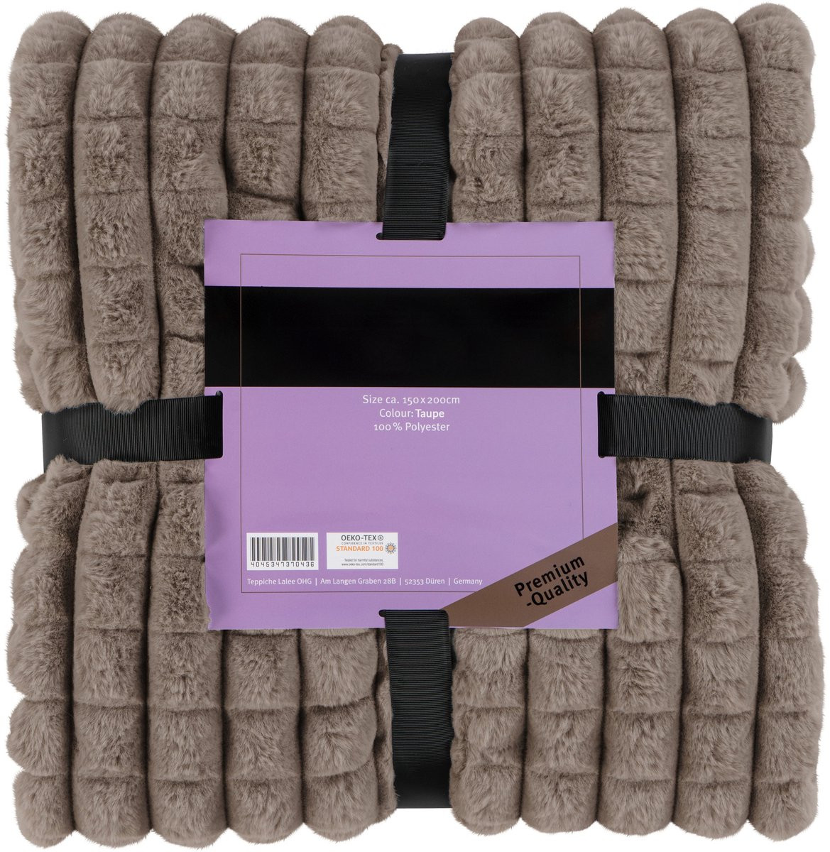 Padiro woonplaid met reliëfstructuur - Taupe - 150 x 200 cm