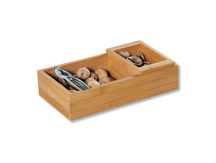 Kesper Nussschale mit Nussknacker, Material: Bambus, Edelstahl, Maße: B 30 x T 16 x H 7,5 cm, Farbe: Bambus, Silber 62830