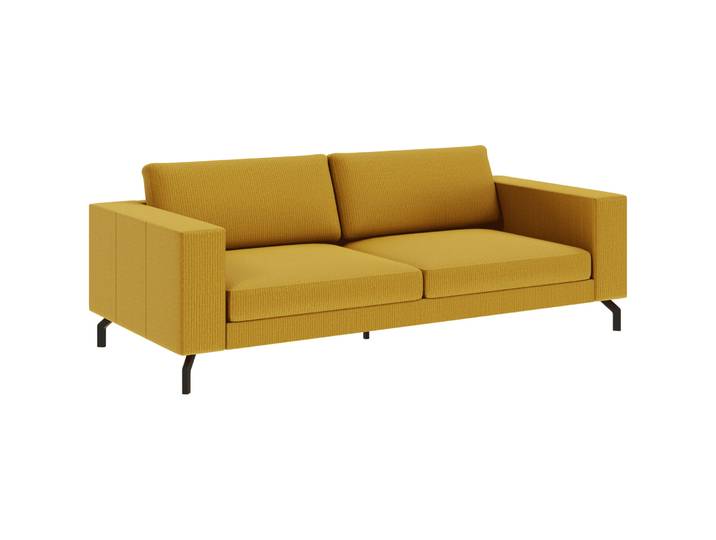 Stilvolles Sofa Domino Stoff senfgelb B 220 cm T 98 cm - Möbel Konfigurator: Traummöbel individuell zusammenstellen - Sofa