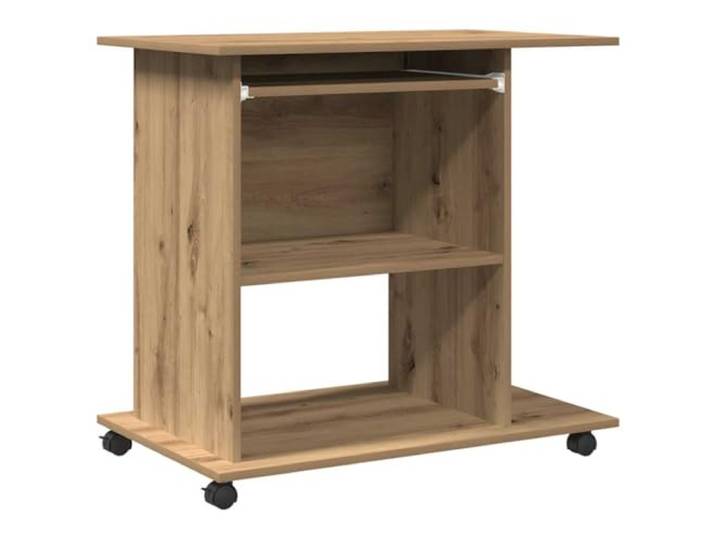 vidaXL Computerbureau 80x50x75 cm bewerkt hout artisanaal eikenkleur