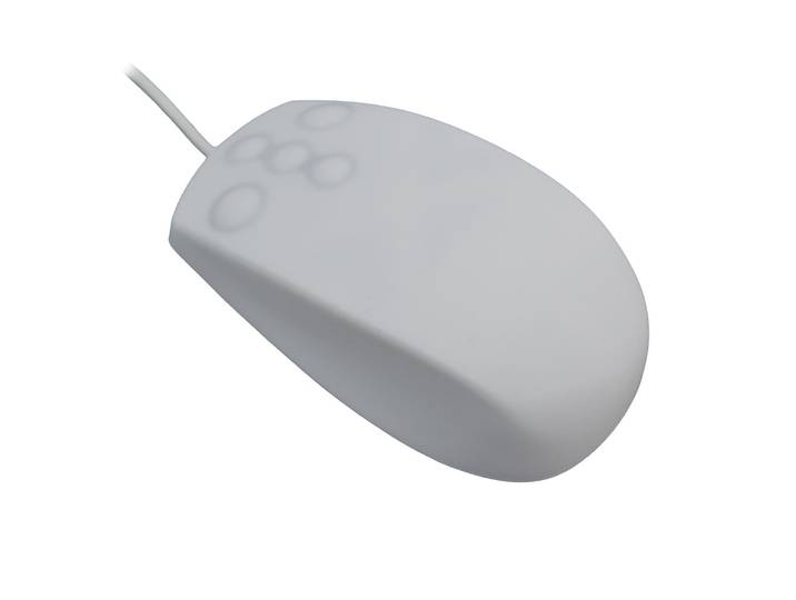 MCL MP2B99AZZZZSS269W - Souris optique étanche silicone - Blanc, Ambidextre, Optique, USB Type-A + PS/2, 800 DPI, Blanc