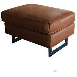 KAWOLA Hocker VILNIUS Kunstleder mit Lederanteil cognac