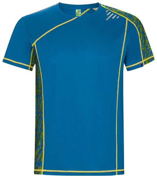 T-shirt technique raglan personnalisé en polyester recyclé Sochi S RUN ROYAL