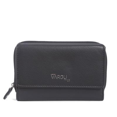 Geldbörse VARGU "NILA 1-A mono", Damen, schwarz, Rindsleder, Kleinlederwaren, LGW zertifiziertes Leder