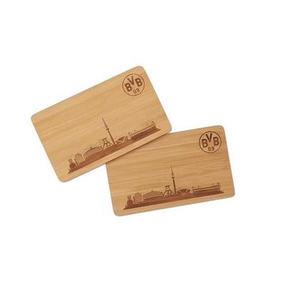 BVB Borussia Dortmund - Frühstücksbrettchen aus Holz, 2er Set