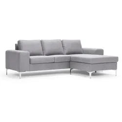 Nordic Collection Sofa mit Hocker Shea Stoff Grau Grey