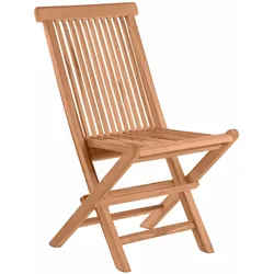 Möbilia »Teak« Gartenstuhl 2er-Set Teakholz / ohne Armlehnen