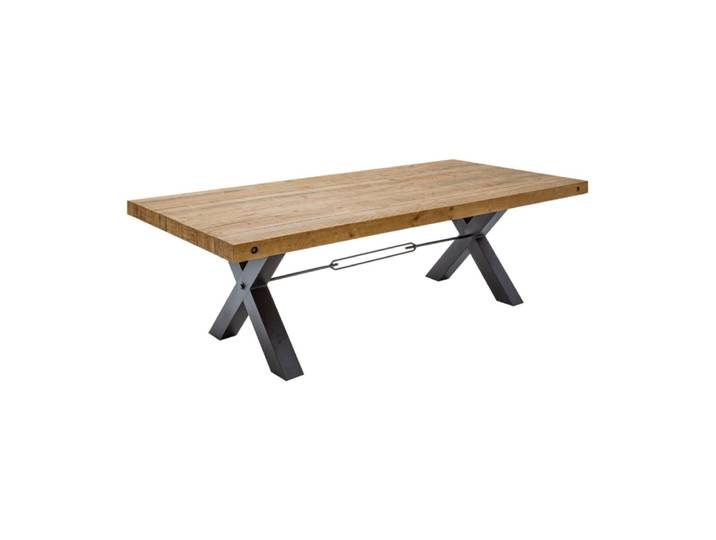 Table rectangulaire en bois de pin et pieds en fer noir 200x100cm