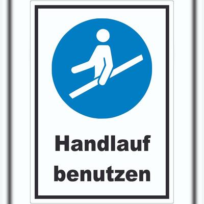 HB-Druck Handlauf benutzen Aufkleber A6 (105x148mm)
