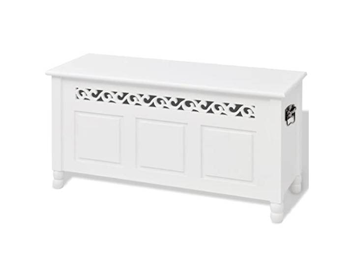 vidaXL Aufbewahrungsbank Barockstil MDF Weiß