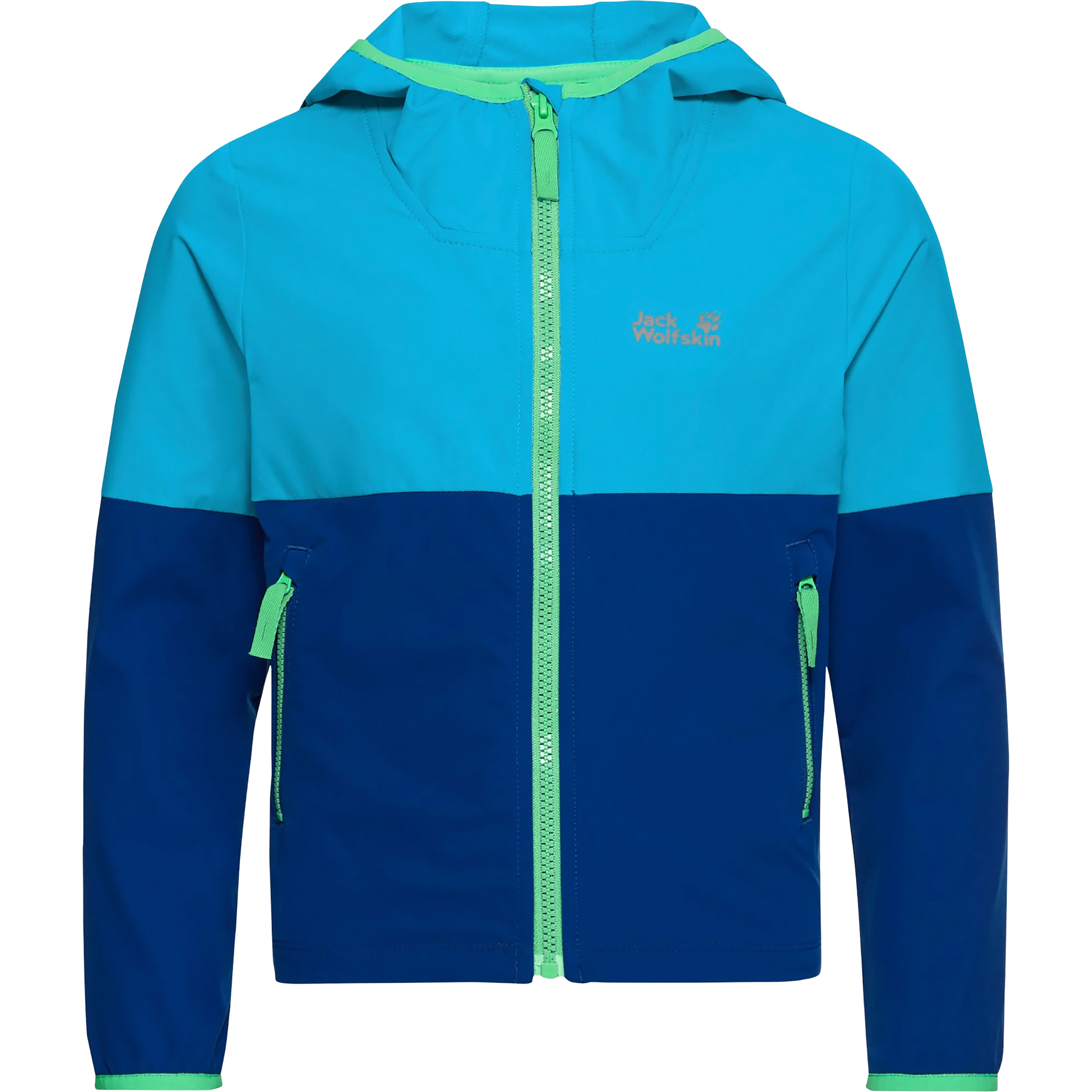 Jack Wolfskin Sandbird Kinder Softshelljacke blau Größe 116 Trekking Wasserabweisend
