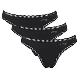 Sloggi 3P GO Crush String Schwarz Baumwolle Small Damen