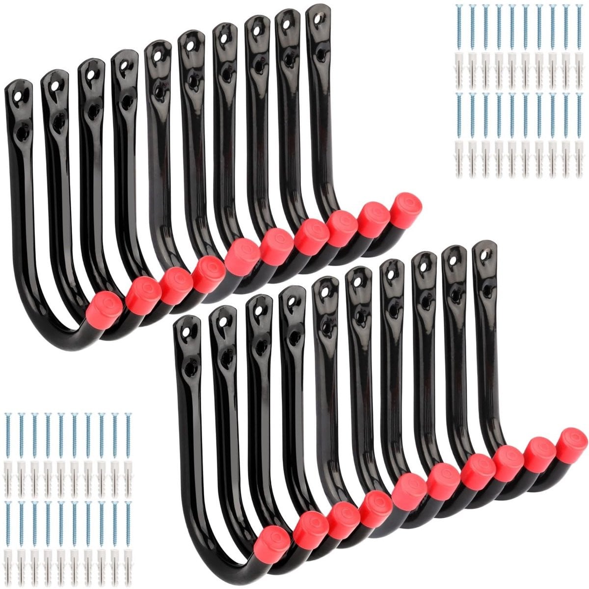 Dailygoods Garagehaken 20 stuks - Zware stalen wandbeugels voor opslag in de garage