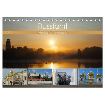 Flussfahrt Moskau - St. Petersburg (Tischkalender 2027 DIN A5 quer), CALVENDO Monatskalender