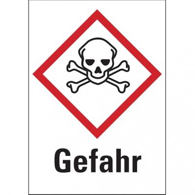 König Werbeanlagen Dreifke® Gefahrstoffetiketten - Totenkopf mit gekreuzten Knoc - 52x74 mm Folie selbstklebend