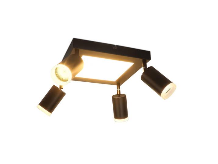 Nettlife Deckenstrahler Bonn 4-flammig 25/8/16.9 cm, Schwarz, Metall, Gu10, 8x16.9x25 cm, Lampen & Leuchten, Innenbeleuchtung, Spots & Strahler, Deckenspots