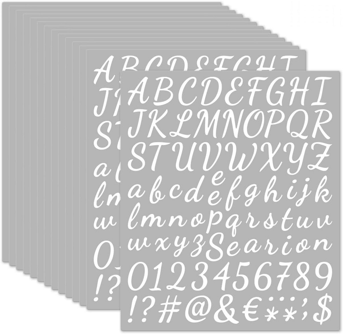 Zelfklevende Vinyl Letterstickers - 14 Vellen Weerbestendige Plakletters voor DIY en Decoratie